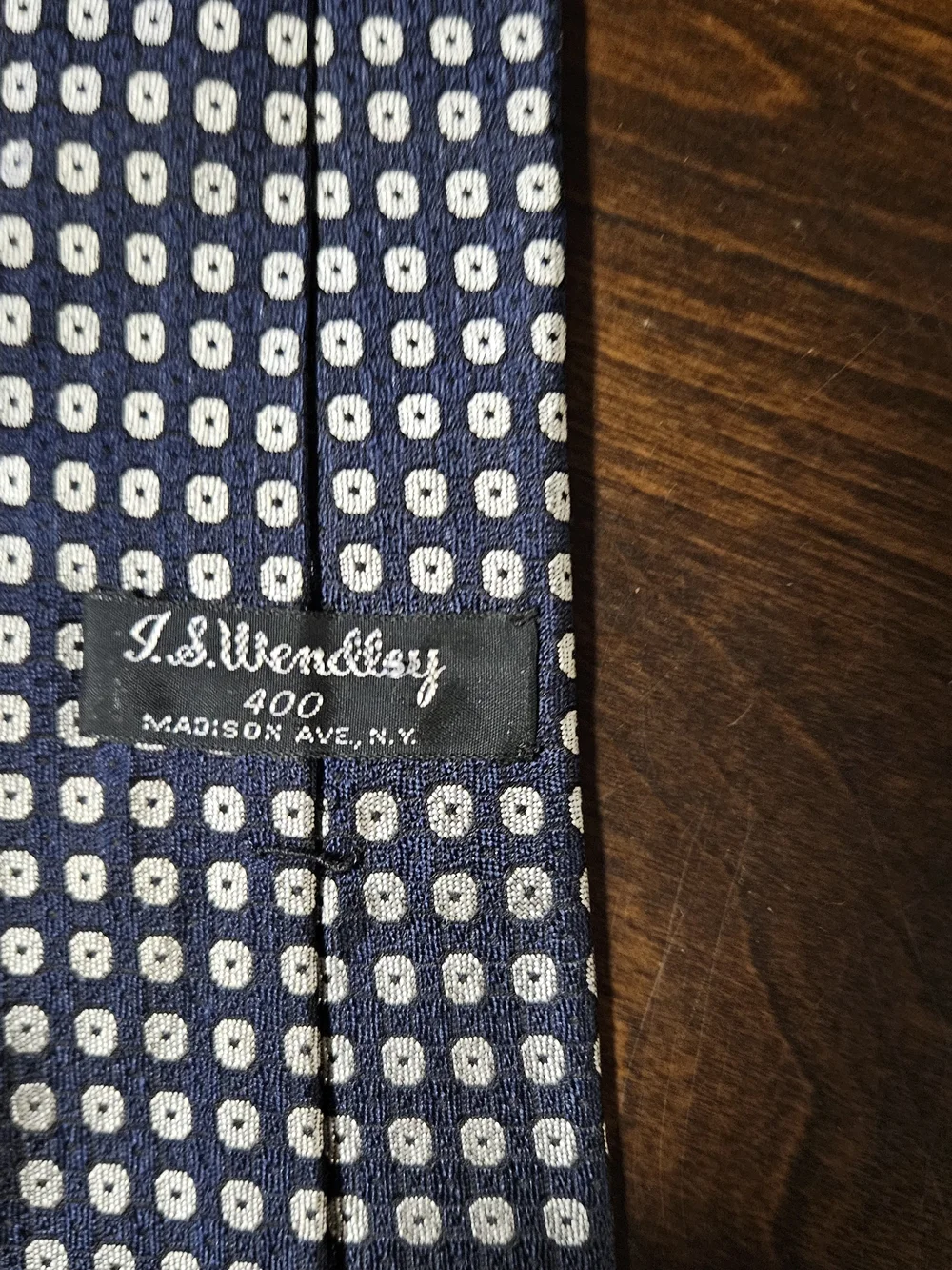 Navy Geometric Silk Tie